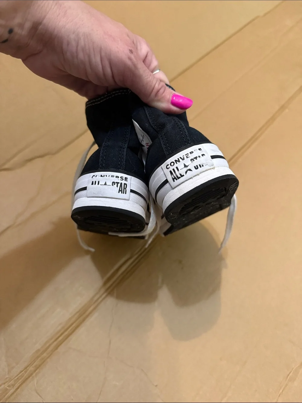 Converse Kids Black High-Top Canvas Sneakers with White Trim